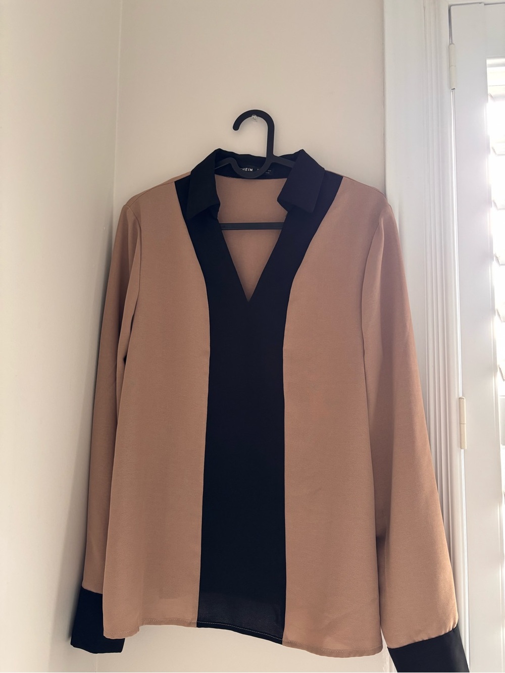 Tan Blouse with Collar